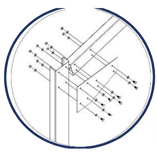 Pre-Punched Haunch Plate assembly diagram showing bolt positions